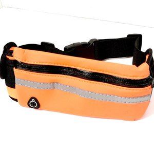 Neon orange waterproof waist belt cell fanny pack